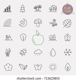 nature line icon set