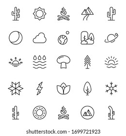 Nature line icon set. Collection of vector symbol in trendy flat style on white background. Nature sings for design. - Shutterstock ID 1699721923