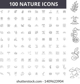Nature line icons, signs, vector set, outline illustration concept 