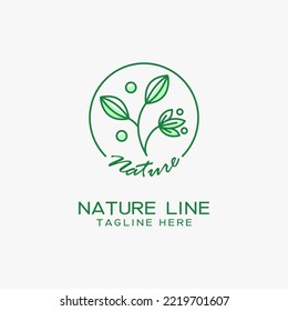 Nature line logo design in circle style