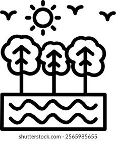 Nature Line Vector Icon Design