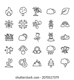 Nature  line vector icon set