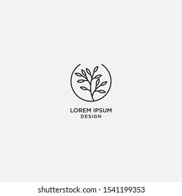 nature linear logo icon template vector