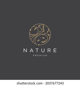 nature linear logo icon template vector
