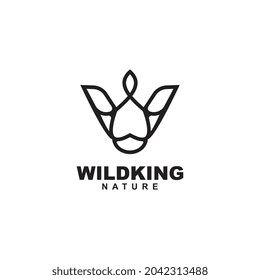 Ilustración de diseño de logotipo de león natural Ilustración de icono vectorial