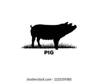 Nature Livestock Pig Animal Silhouette Vector