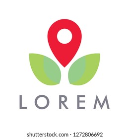 nature location logo and garden logo vector 