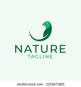 Logo de la naturaleza - logotipo de ave más hoja