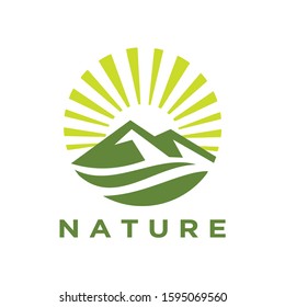 Nature logo. Circle green design