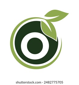Nature Logo combine with letter O vector template