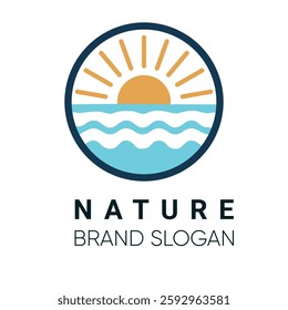 Nature logo with creative design premium vector