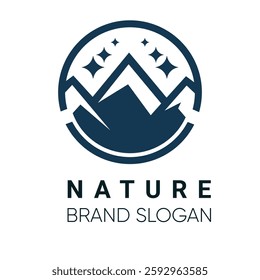 Nature logo with creative design premium vector