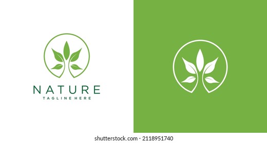 Diseño del logotipo de la naturaleza con concepto creativo Vector Premium