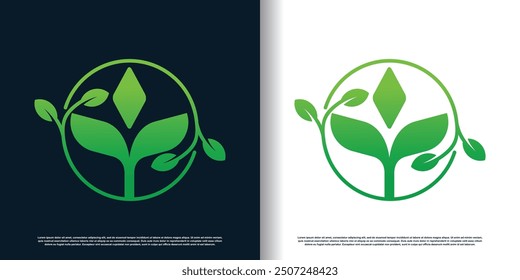 Diseño de logotipo de Naturaleza con concepto creativo Vector de Premium