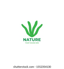 nature logo design. green plant logo good for sector botanical, nature or environtment