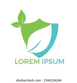 Nature logo design. Green tropical leaves icon. Tree foliage logotype template.