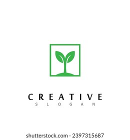 nature logo design growth eco green bio organic