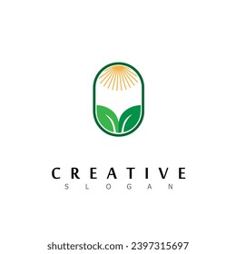 nature logo design growth eco green bio organic