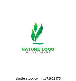 NATURE LOGO DESIGN. LEAF LOGO CONCEPT. VECTOR ILLUSTRATION EPS.10.