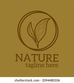 nature logo design leaf shaped stock logo
