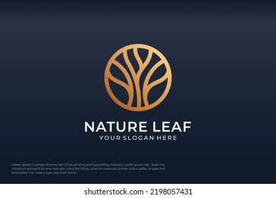 Diseño del logotipo de la naturaleza en plantilla de estilo lineal moderno minimalista y elegante