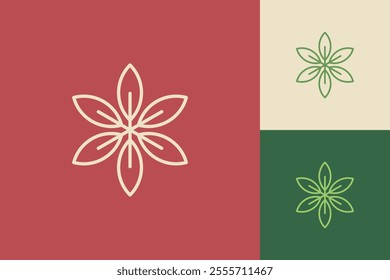 Nature logo design in a modern style. Symbol of flower, leaves and petals.