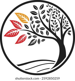 nature logo design round shape