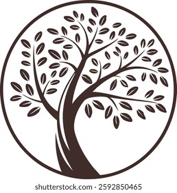 nature logo design round shape 
