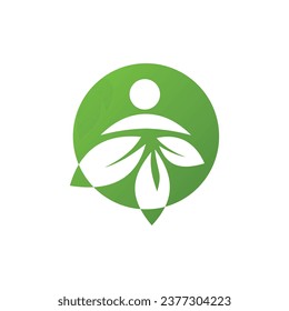 Design des Naturlogos, einfaches Konzept Premium Vector