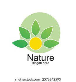 Nature logo design simple concept Premium Vector