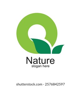 Nature logo design simple concept Premium Vector