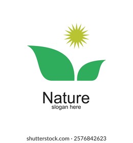Nature logo design simple concept Premium Vector