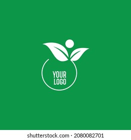 El diseño del logotipo de la naturaleza es sencillo y elegante, una combinación de hojas y círculos