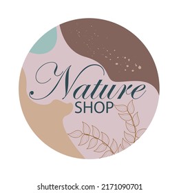nature logo design template abstract light pink symbol of romantic spring