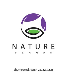 Nature Logo Design Template, Beauty Concept Using Leaf Icon For Spa, Skincare, And Cosmetic