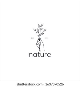 Nature logo design template concept