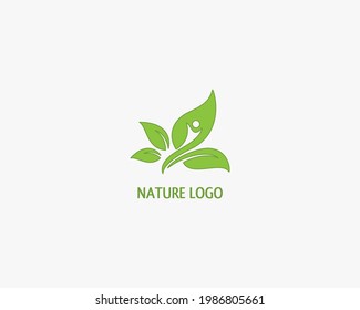 Nature logo design template health logo leave