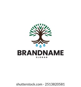 nature logo design template with tree 