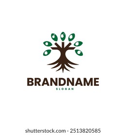 nature logo design template with tree 
