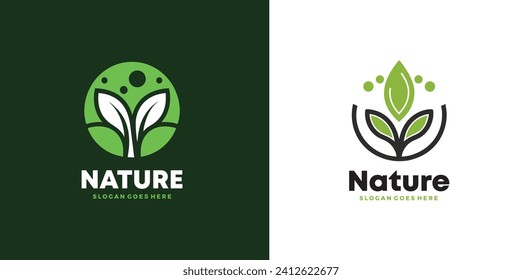 Ilustración de la plantilla de diseño de logotipos de naturaleza