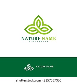 Nature logo design vector, Creative Leaf logo concepts template illustration.