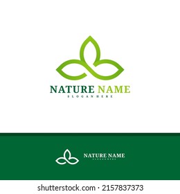 Nature logo design vector, Creative Leaf logo concepts template illustration.