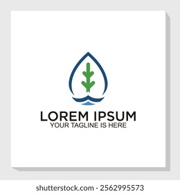 nature logo design vector, nature element logo inspiration