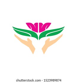nature logo design vector - flower