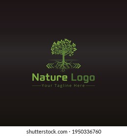 Nature Logo Design Vector Illustration