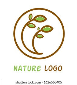 nature logo design, vector ilustration, flower icon