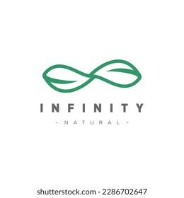 Vector de diseño del logotipo de la naturaleza con concepto infinito