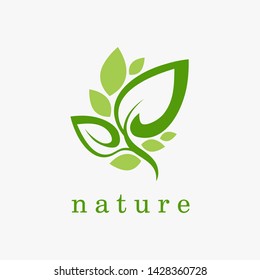 Nature logo design vector template. Leaf icon