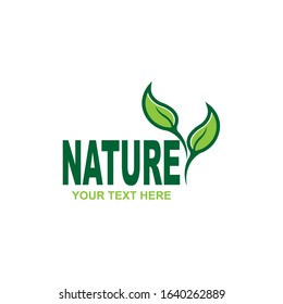 Nature logo design vector template with leaf.
