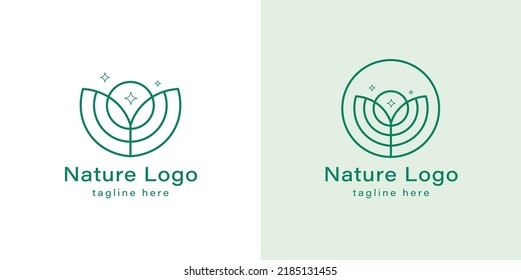Design des Naturlogos. Vorlage für Vektorlogo. Naturpflege.